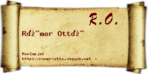Römer Ottó névjegykártya